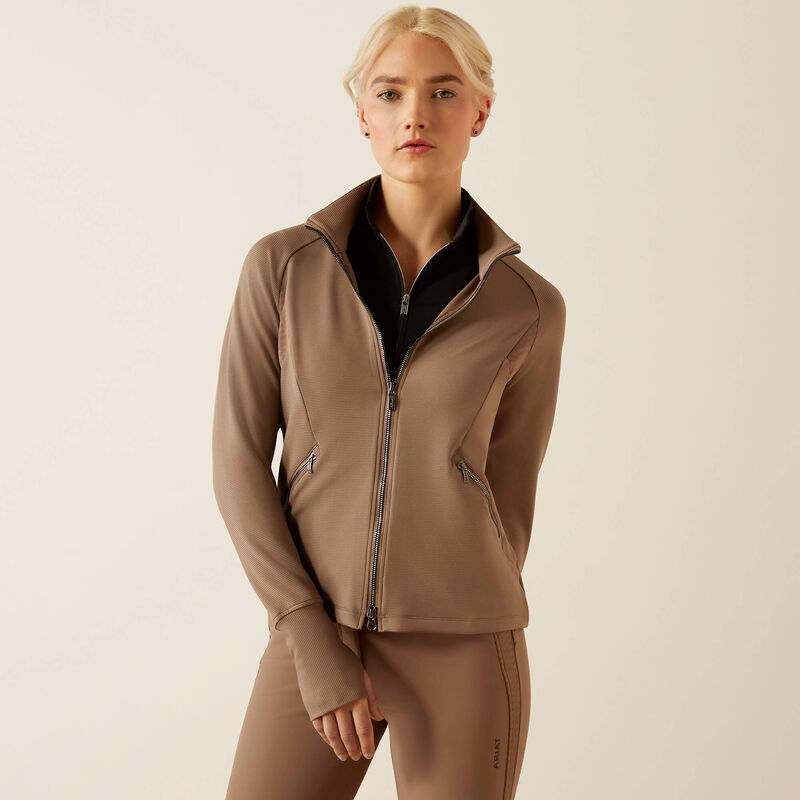 Boomerang Equestrian - Ariat Ladies Bellatrix Full Zip Sweatshirt Brick Brown