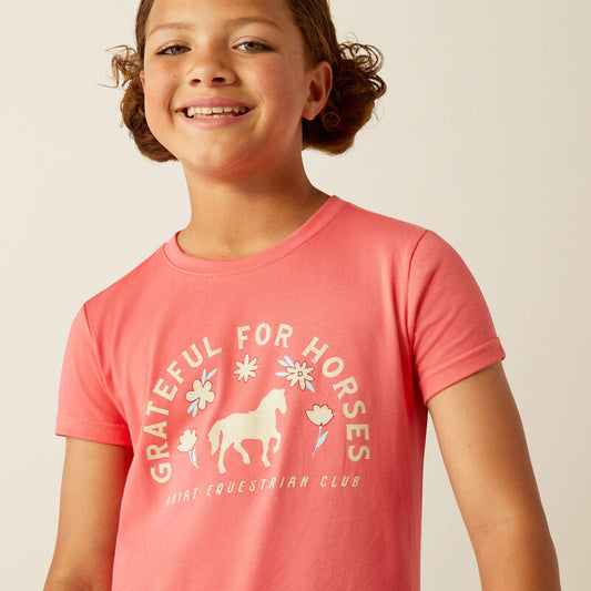 Boomerang Equestrian - Ariat Youth Grateful T-Shirt Coral Paradise