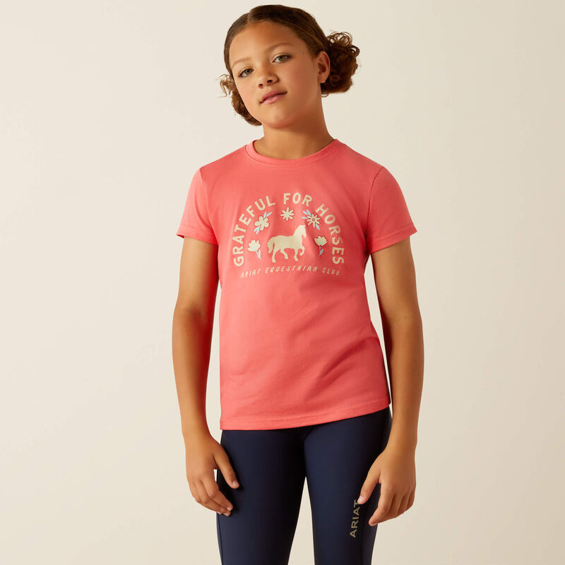 Boomerang Equestrian - Ariat Youth Grateful T-Shirt Coral Paradise