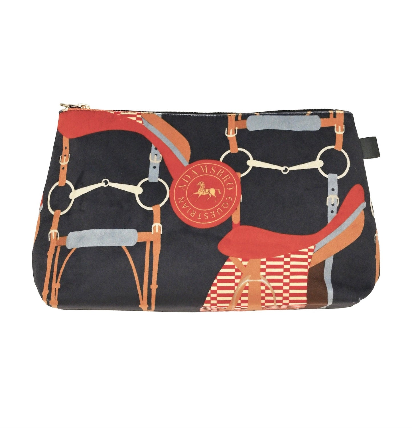 Adamsbro Velvet Toiletry Bag Bridle Navy