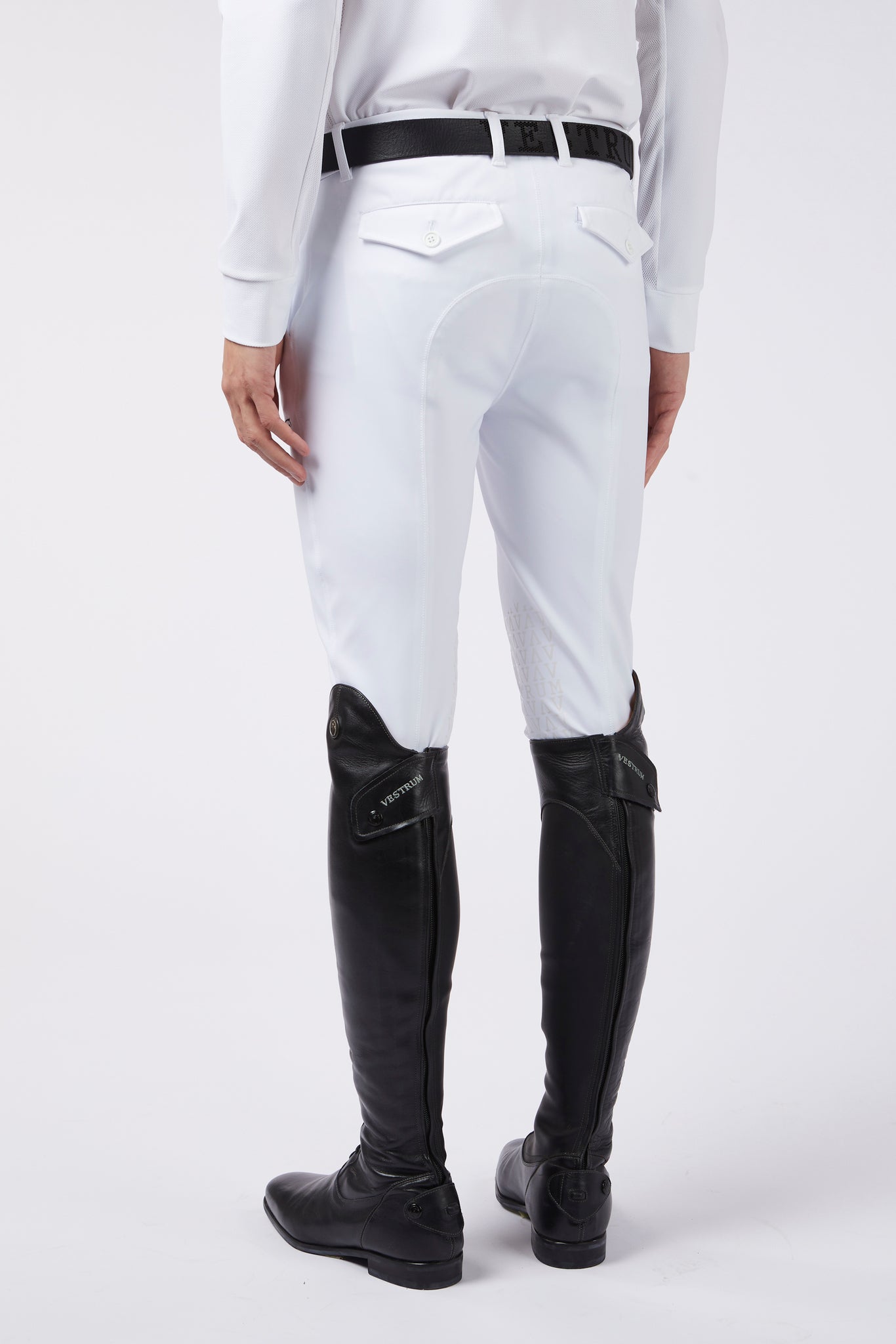 Boomerang Equestrian - Vestrum Men's Knee Grip TK Fabric Breeches Stelvio White