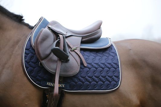 Boomerang Equestrian - Kentucky Anatomic Half Pad Absorb Navy/White/Brown