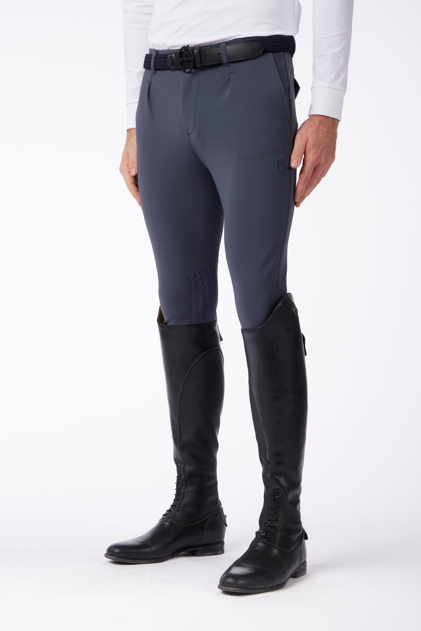 Boomerang Equestrian - Vestrum Men's Knee Grip TK Fabric Breeches Stelvio Navy