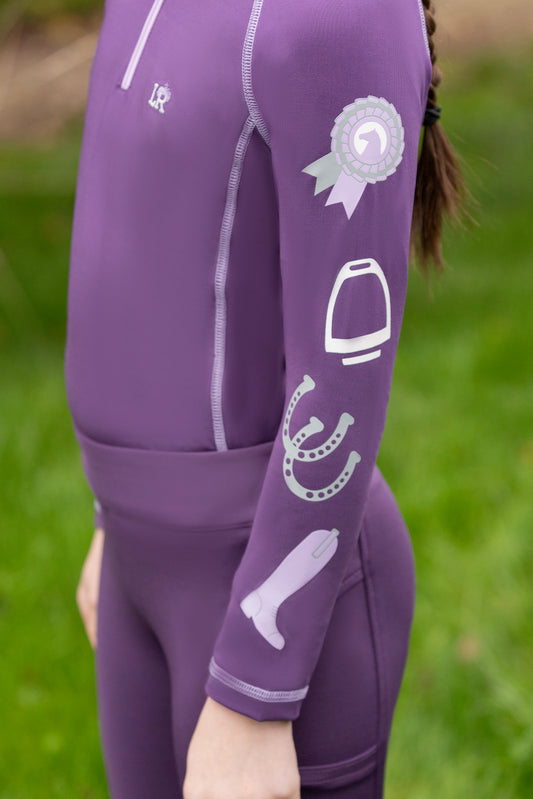 Boomerang Equestrian - Giddy Up Gymkhana Baselayer purple