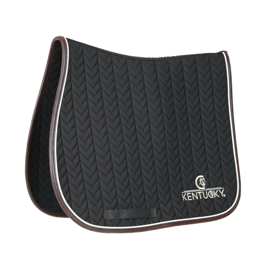 Boomerang Equestrian - Kentucky Saddle Pad Leather Fishbone Showjumping Black