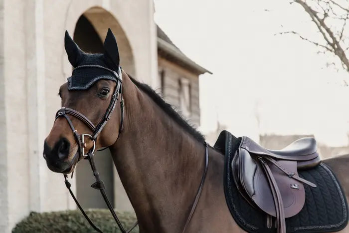 Boomerang Equestrian - Kentucky Fly Veil Wellington Glitter Stone Soundless Black