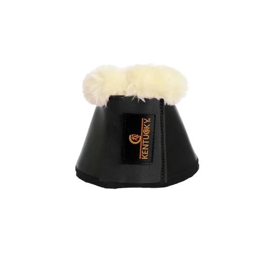 Boomerang Equestrian - Kentucky Sheepskin Leather Over Reach Boots Black