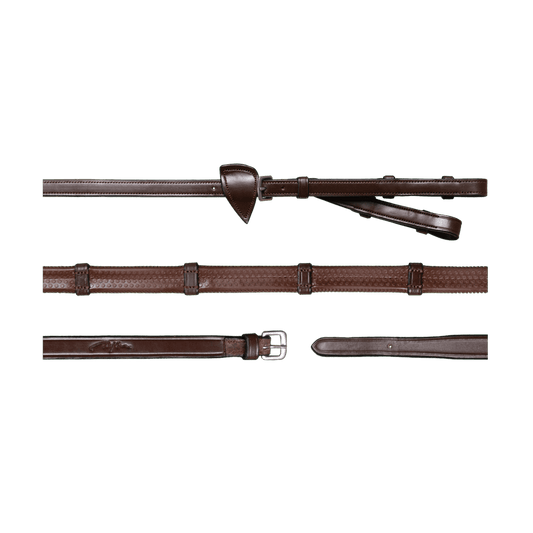 1/2" Converter Rubber Reins With 7 Leather Loops | Dy'on | — Image 2