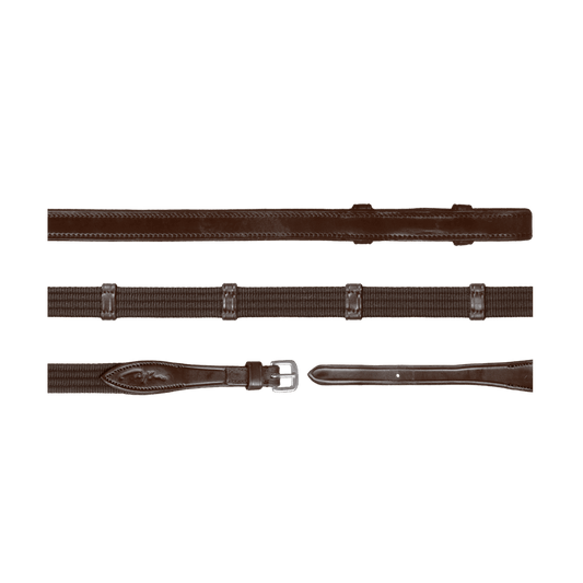 5/8" Web Reins With 9 Leather Loops (Without Stopper) | Dy'on | — Image 2