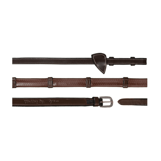 1/2" Rubber Reins With 7 Leather Loops | Dy'on | — Image 2
