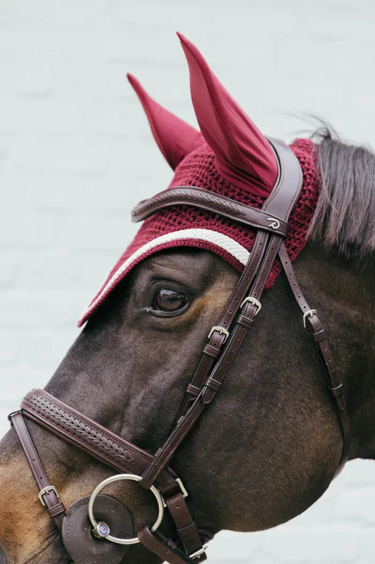 Boomerang Equestrian - Kentucky Fly Veil Wellington With Plaited Cord Bordeaux