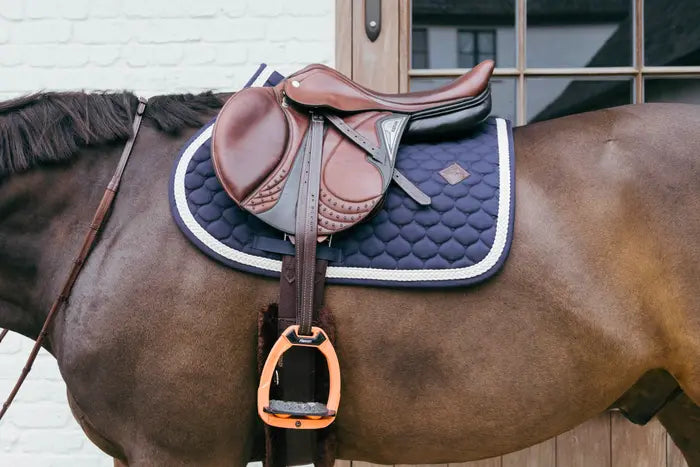 Boomerang Equestrian - Kentucky Saddle Pad With Plaited Cord Navy