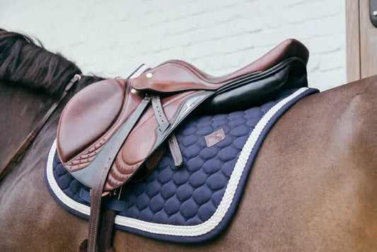 Boomerang Equestrian - Kentucky Saddle Pad With Plaited Cord Navy