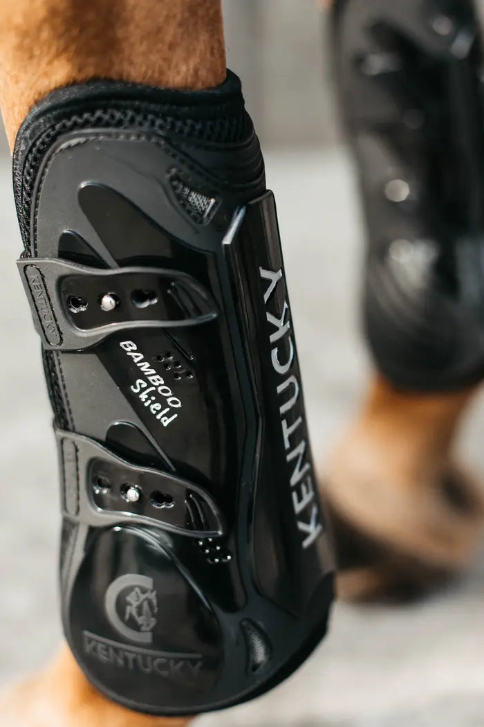 Boomerang Equestrian - Kentucky Bamboo Shield Tendon Boots Elastic Black