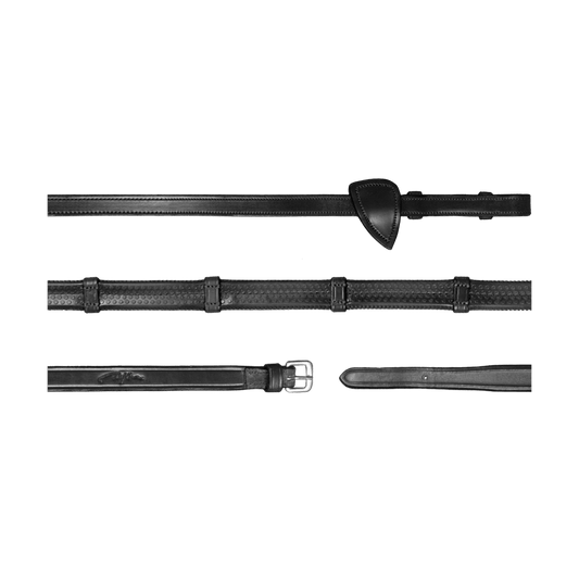 1/2" Rubber Reins With 7 Leather Loops | Dy'on | — Image 2