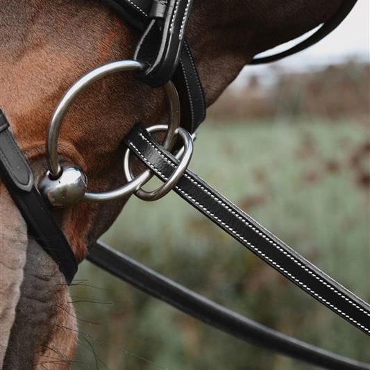 Rubber Reins 1/2" with 7 Leather Stops Ring Closure | | — Image 2