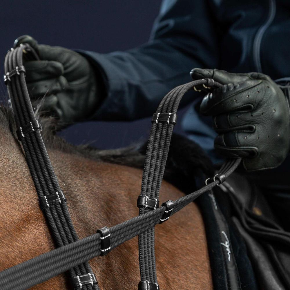 5/8" Web Reins With 9 Leather Loops | Dy'on | — Image 4