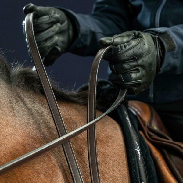 1/2" Full Leather Double Bridle Reins | Dy'on | — Image 3