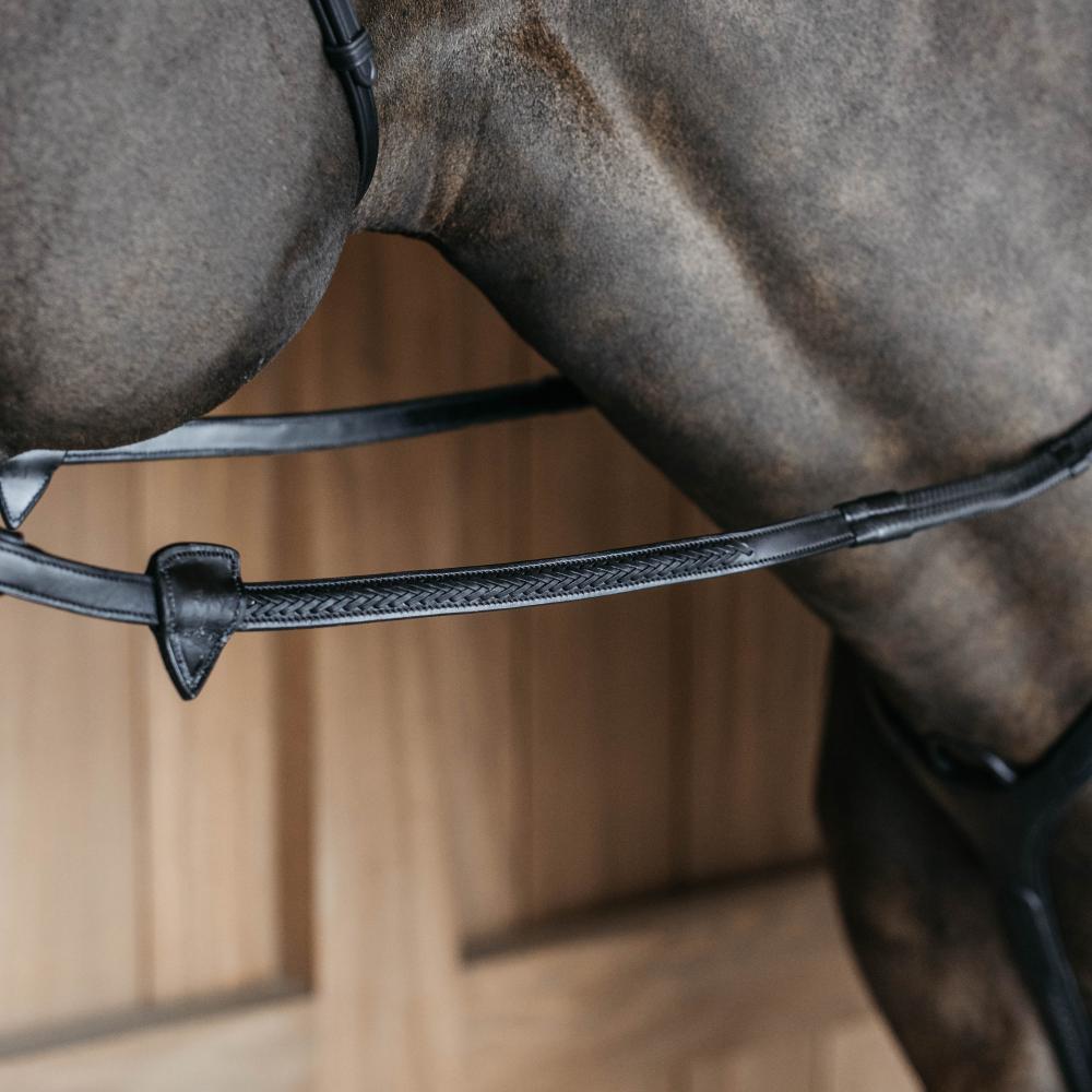 1/2" Rubber Reins with 7 leather loops and plaited finish | Dy'on | — Image 5