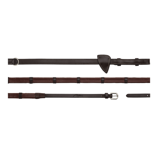 1/2" Howlett Rubber Reins With 7 Leather Loops | Dy'on | — Image 2