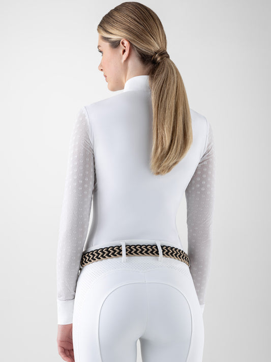 Boomerang Equestrian - Equiline Ladies Long Sleeved Competition Shirt Carrid White