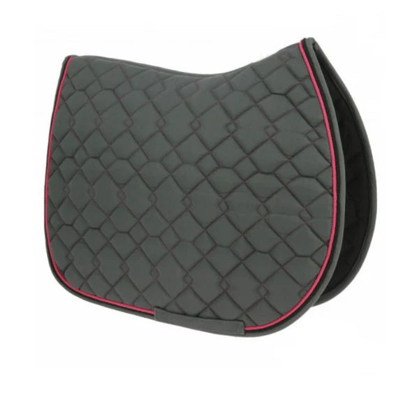 Boomerang Equestrian - Equitheme Saddle Pad Grey/Pink Trim
