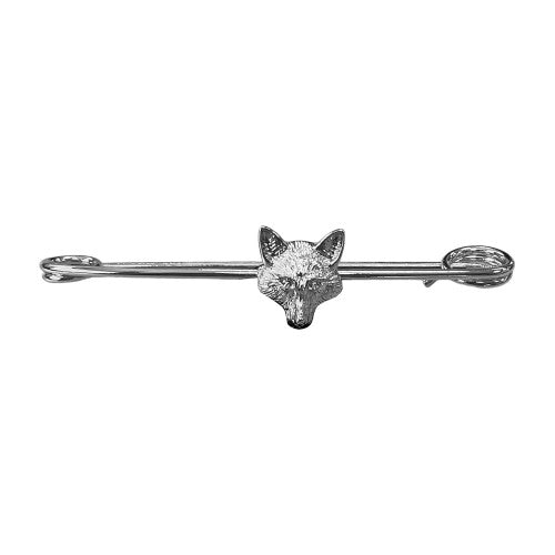 Boomerang Equestrian - Equetech Traditional Fox Head Stock Pin Silver