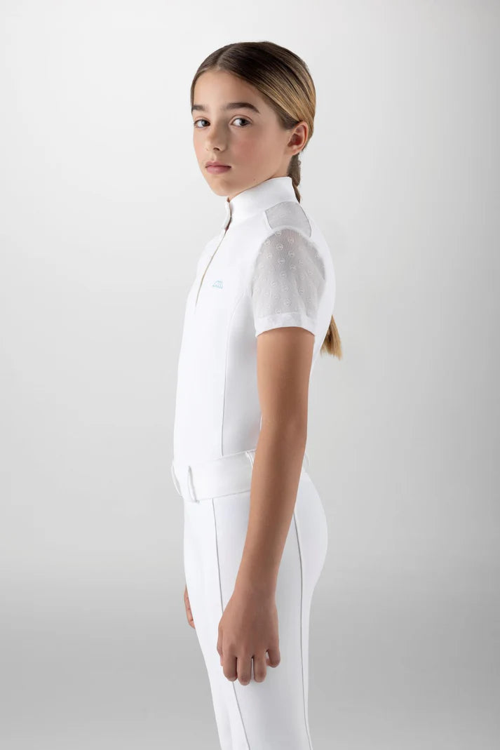Boomerang Equestrian - Equiline Girl's Short Sleeved Competition Shirt Giuv White