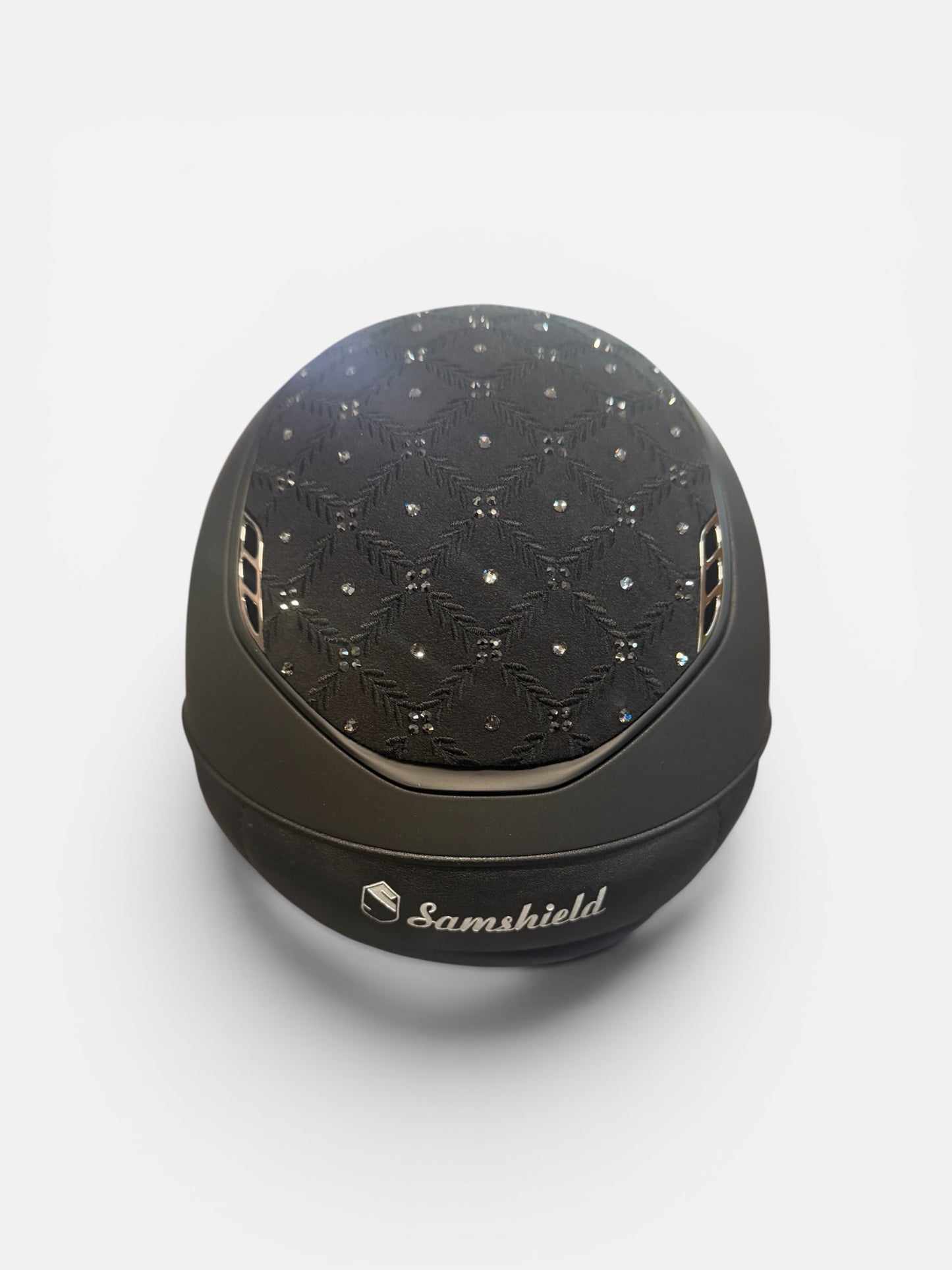 Black helmet on a white background