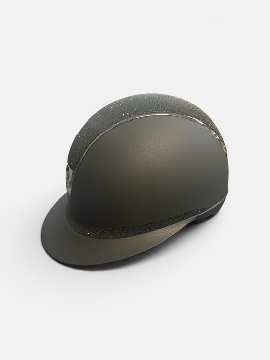 Black helmet on a white background