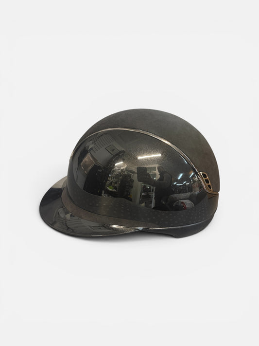 Black helmet on a white background