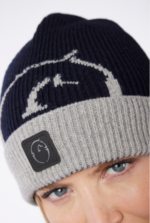 Boomerang Equestrian - Vestrum Manerbio Beanie Blue Navy/Medium Grey