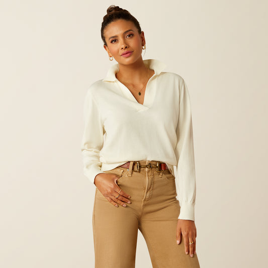 Boomerang Equestrian - Ariat Ladies Langsett Sweater Vanilla Ice