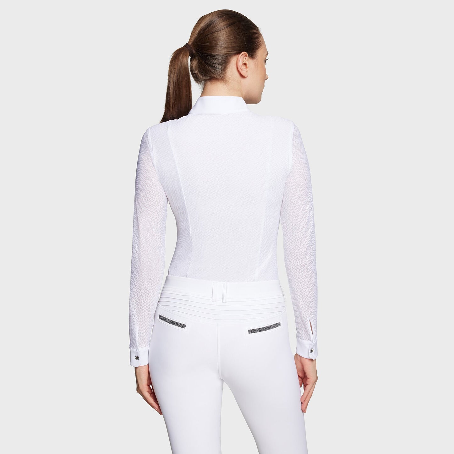 Boomerang Equestrian - Samshield Ladies Long Sleeved Competition Shirt Marina White