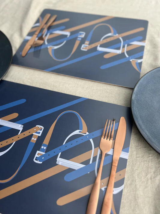 Boomerang Equestrian - Adamsbro Table Mats Stirrup Navy