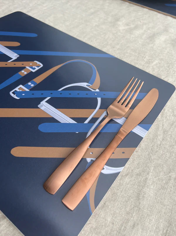 Boomerang Equestrian - Adamsbro Table Mats Stirrup Navy