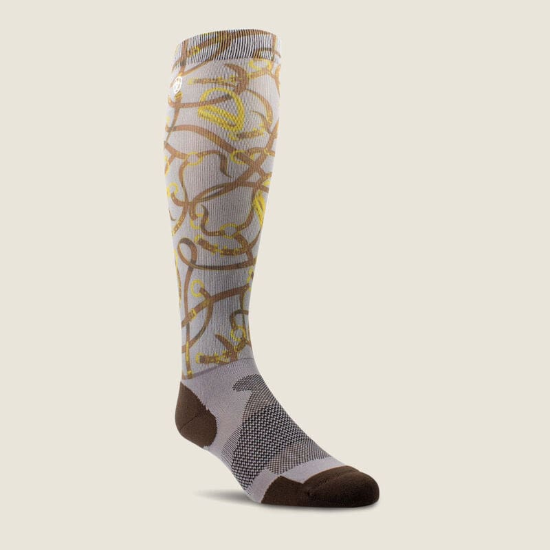 Boomerang Equestrian - Ariat Ladies AriatTEK Slim Printed Socks Zinc Bridle