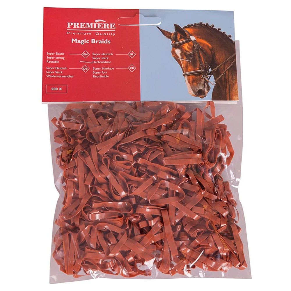 Boomerang Equestrian - Br premier plaiting bands brown