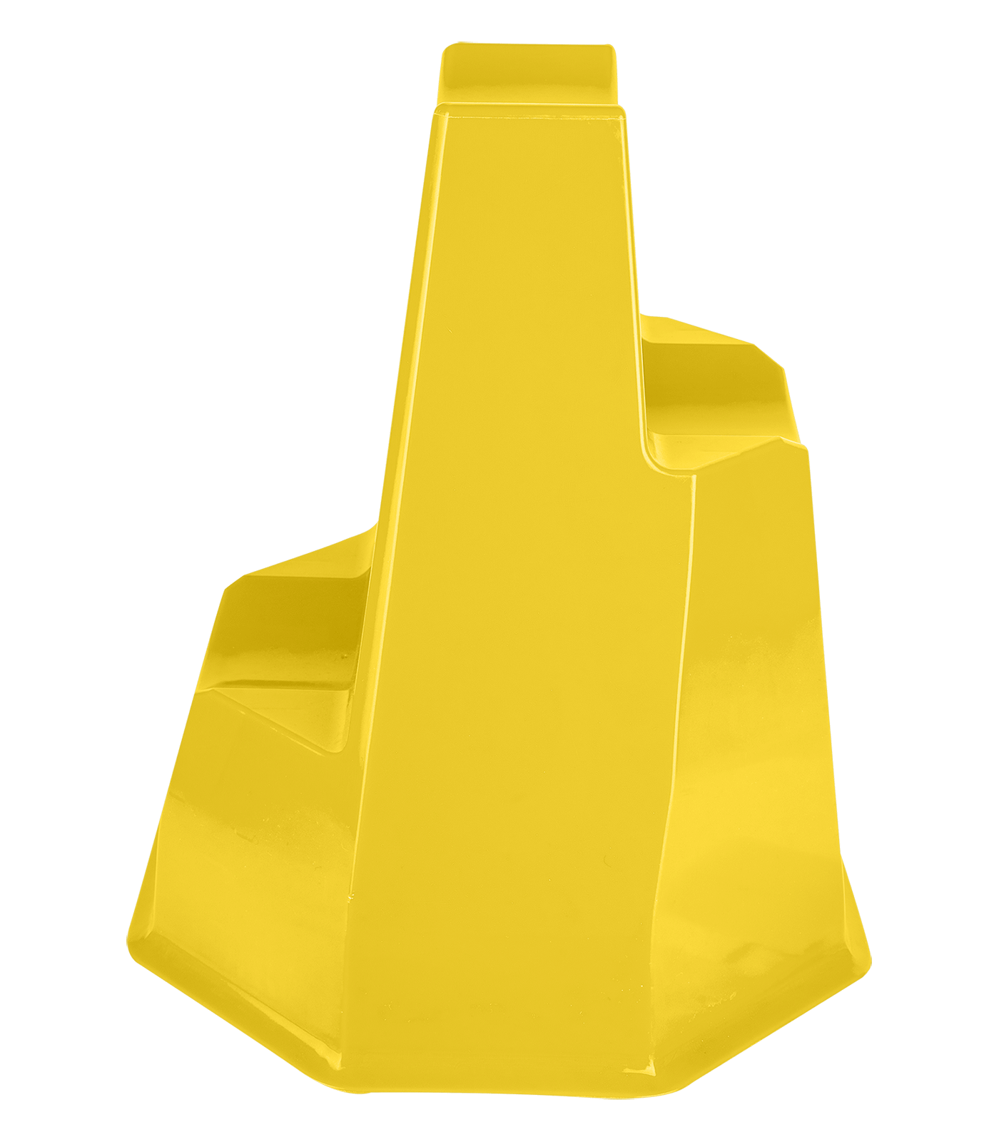 Yellow plastic jumping block on a white background