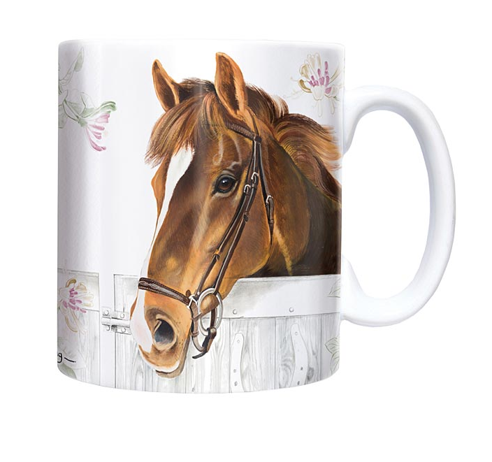 Mug with a horse design on a white background