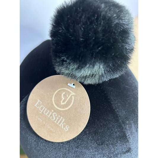 Boomerang Equestrian - Equisilks Ombersley Velour Helmet Cover Black