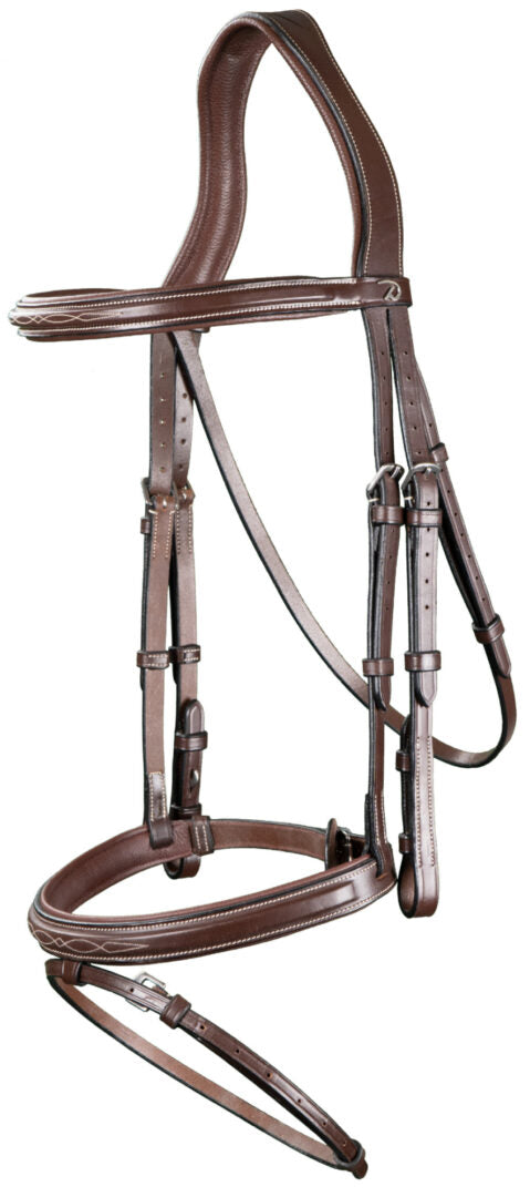 Brown horse bridle on a white background