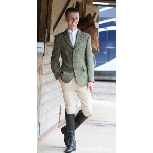 Boomerang Equestrian - Equetech Boy's Claydon Tweed Riding Jacket Green