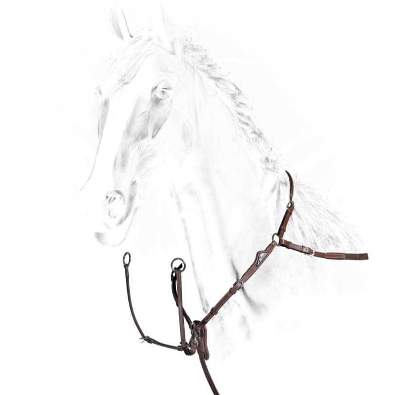 Boomerang Equestrian - Equiline Breastplate With Removable Martingale Brown - BJ202