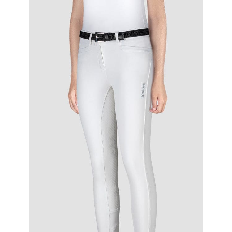 Boomerang Equestrian - Equiline Girl's Full Grip Breeches Jaklink White