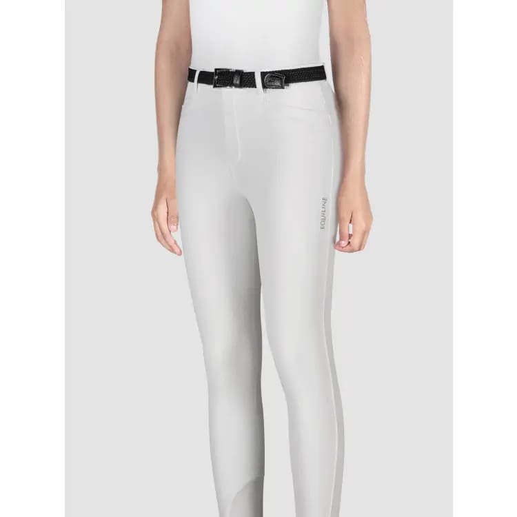 Boomerang Equestrian - Equiline Girl's Knee Grip Breeches Jinak White
