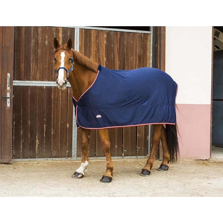 Boomerang Equestrian - Equitheme Fleece Rug Navy/Red