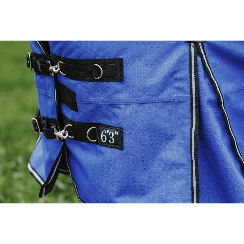 Boomerang Equestrian - Equitheme Tyrex Asiance 300 g Outdoor Rug With Full Neck Blue