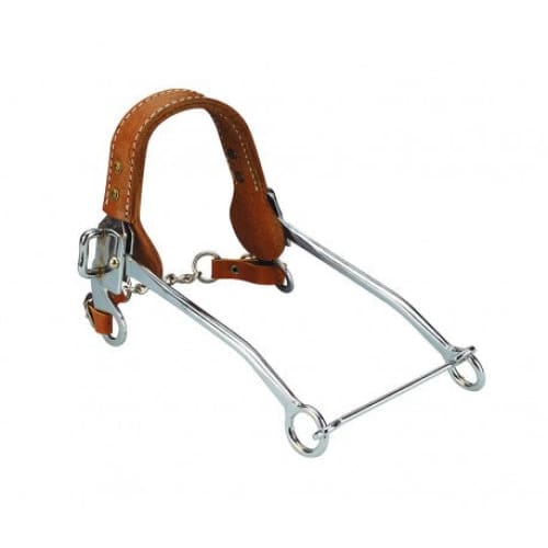 Feeling Hackamore Bit With Leather Noseband And Long Shanks - ONESIZE - Bit