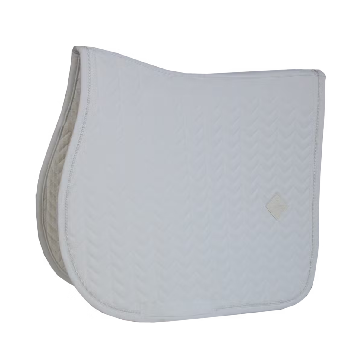 White quilted saddle pad on a white background